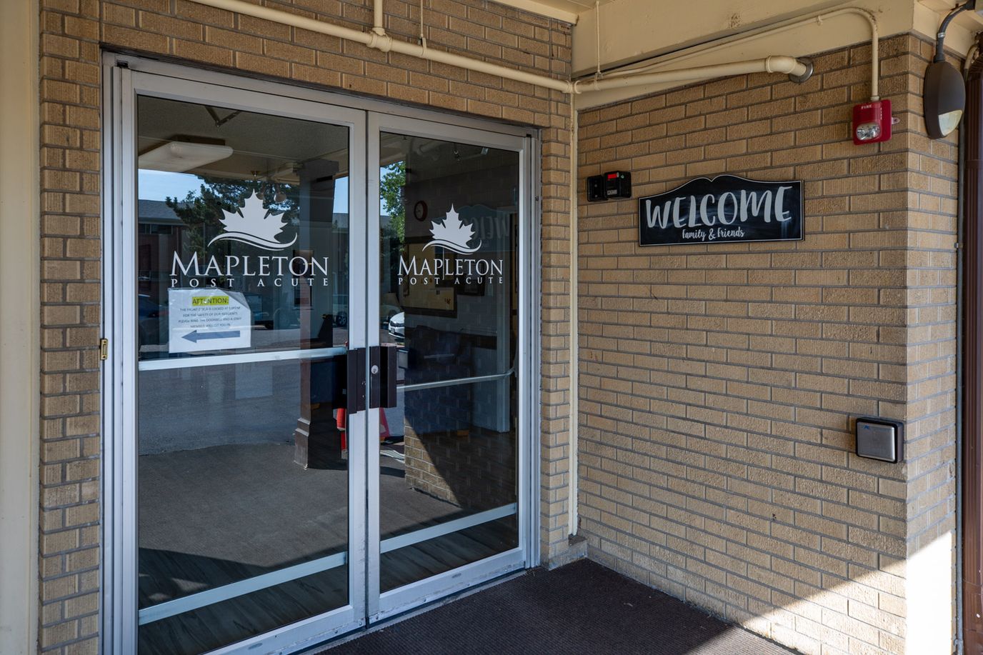 Entrance to Mapleton Post Acute facility