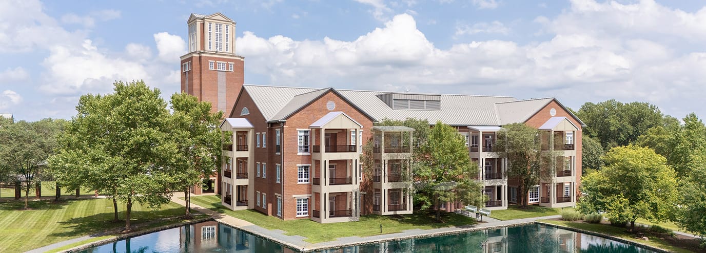 Exterior view of the Broadmead facility with landscaped grounds