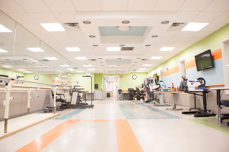 Interior view of a rehabilitation therapy room