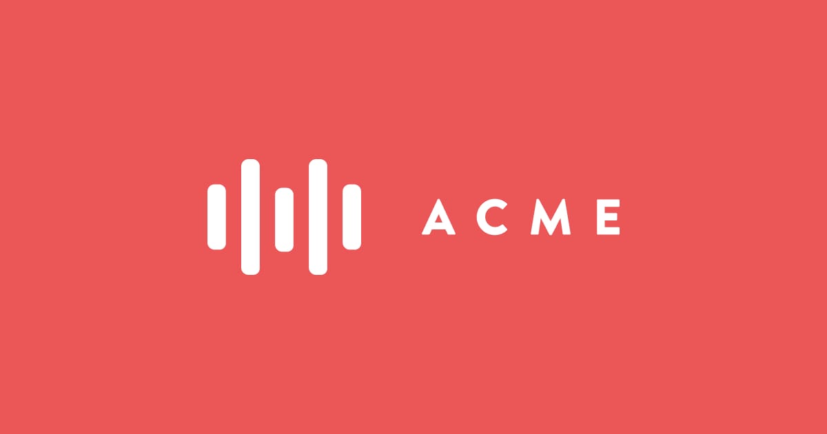 Logo with abstract elements and text 'ACME'