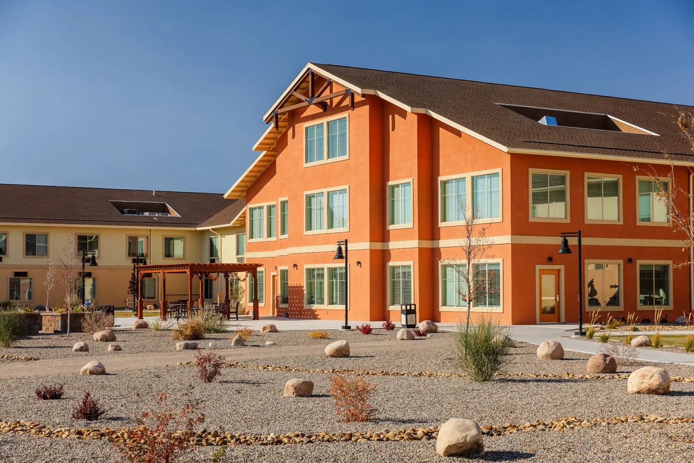 Exterior view of a senior living facility