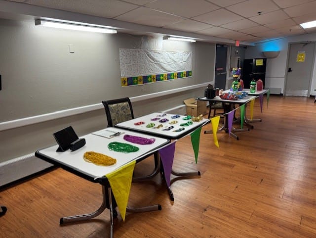 Activity tables prepared for a celebration