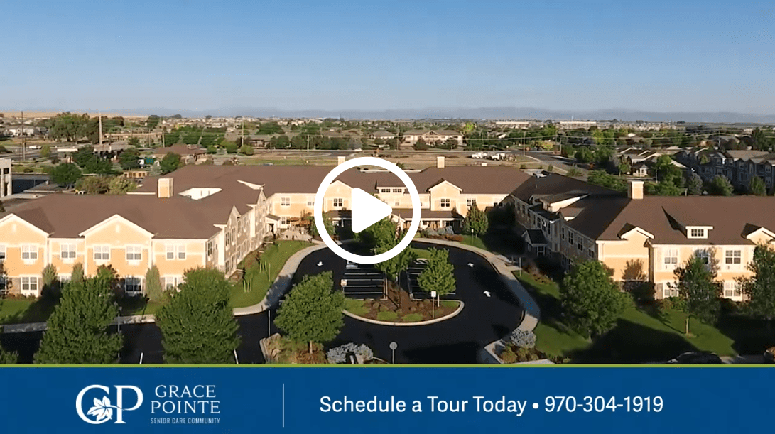 Aerial view of Grace Pointe facility grounds