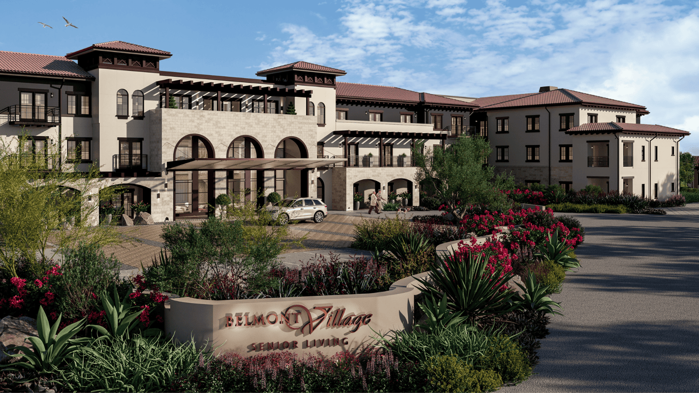 Exterior view of Belmont Village senior living facility