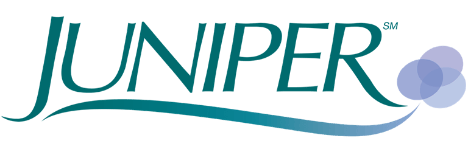 JUNIPER logo in teal and blue