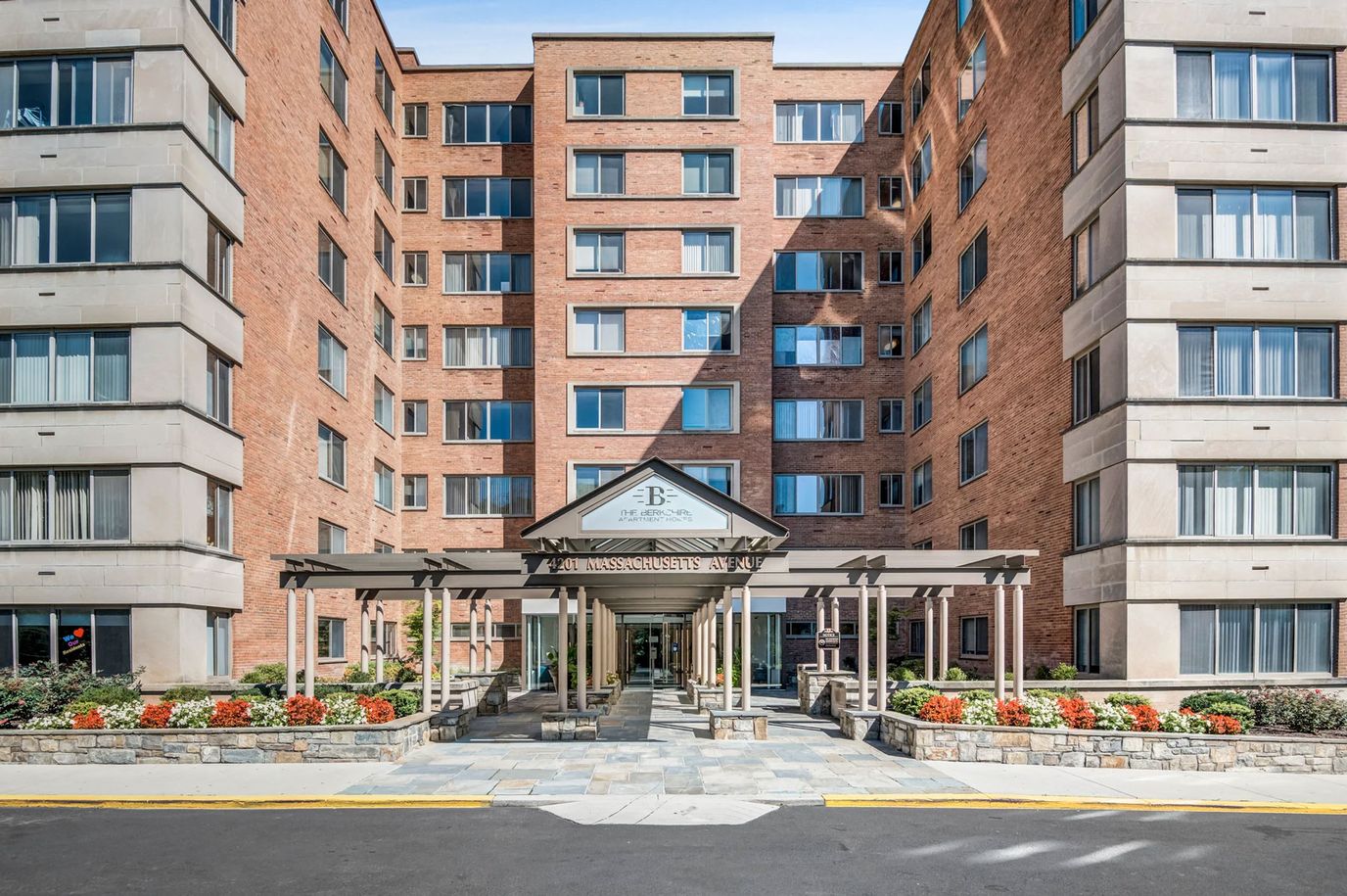 Main entrance of The Berkshire assisted living facility