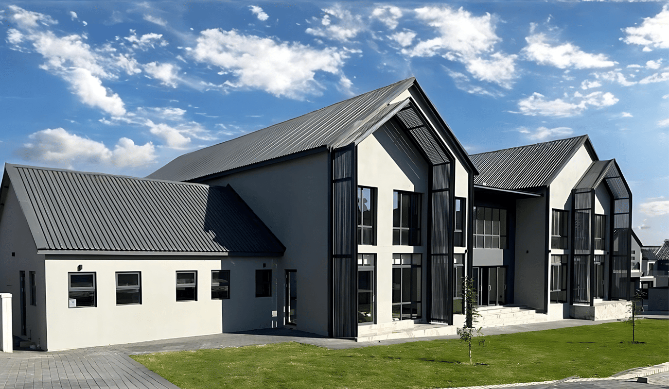 Exterior view of a modern assisted living facility