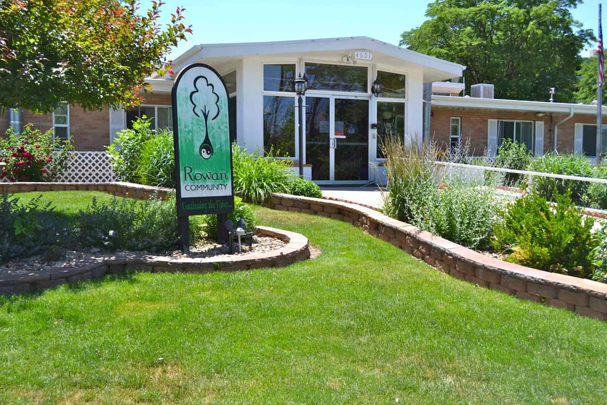 Front view of Rowan Community facility and garden