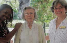 Magnolia Manor of Marion County, Nursing Home in Buena Vista, GA — Two staff members with a senior resident outdoors