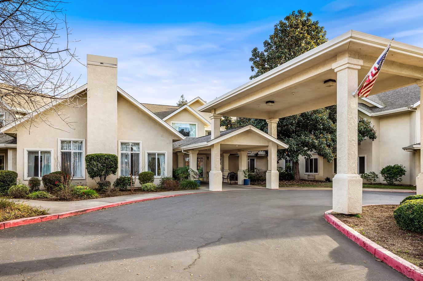 Front entrance of Marbella Chico assisted living facility