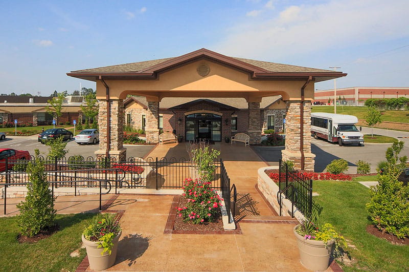 Exterior view of the Life Care Center of Bridgeton entrance