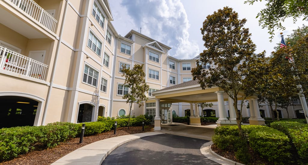 Exterior view of Osprey Village building entrance