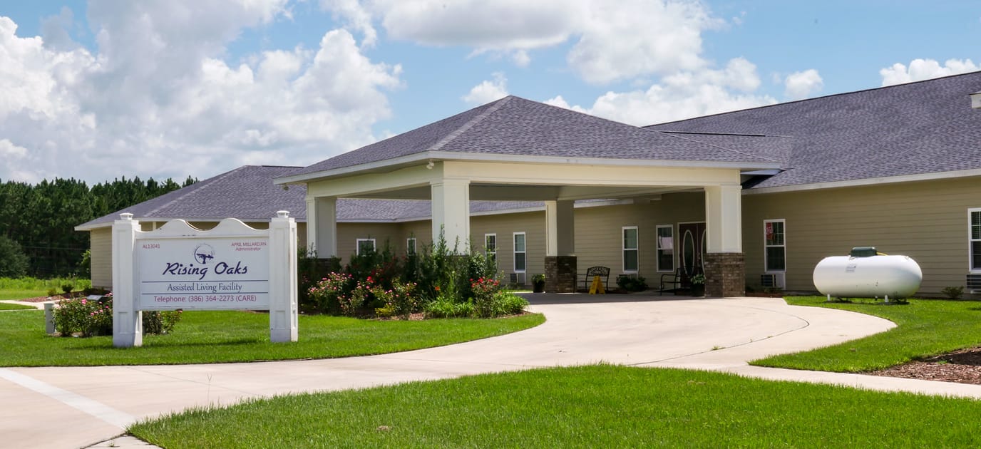Exterior view of Rising Oaks Assisted Living facility