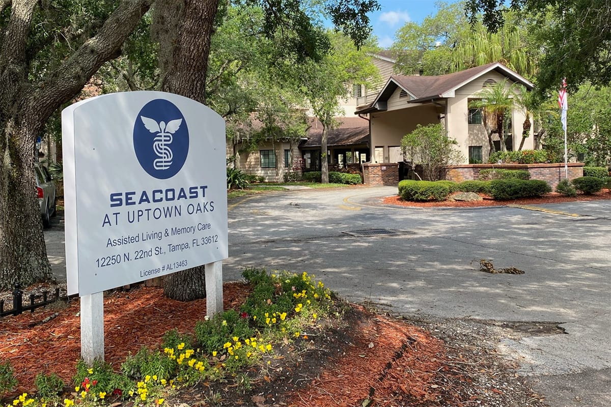 Exterior view of Seacoast at Uptown Oaks entrance sign