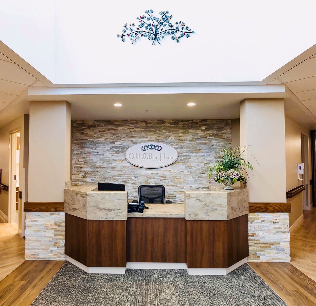 Reception area of Odd Fellow Home with a welcoming design