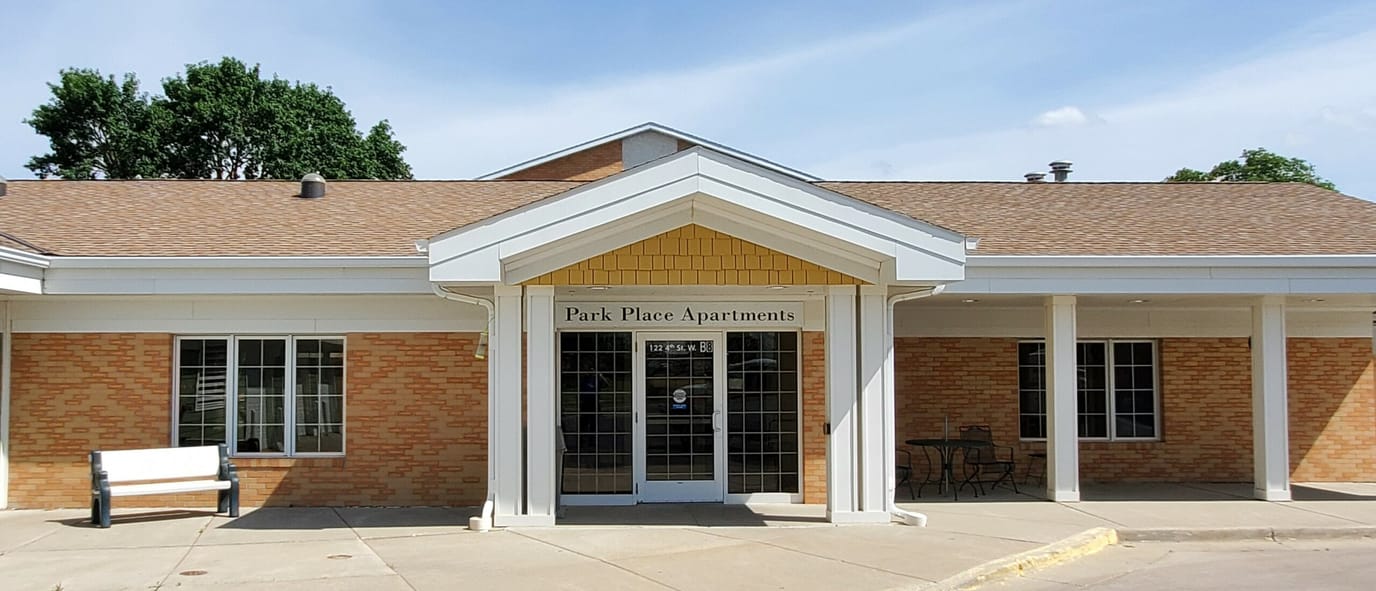 Front entrance of Park Place Apartments