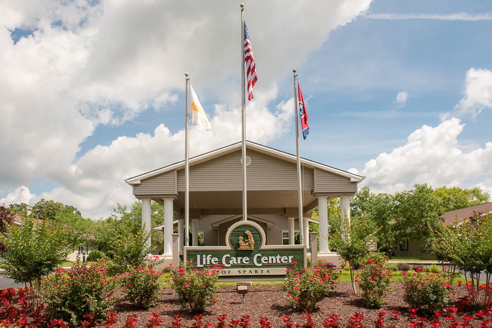Exterior view of the Life Care Center building