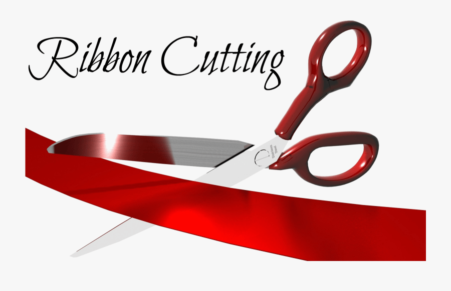 Illustration of scissors cutting a ribbon