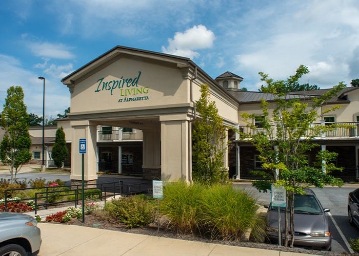 Exterior view of Inspired Living at Alpharetta facility
