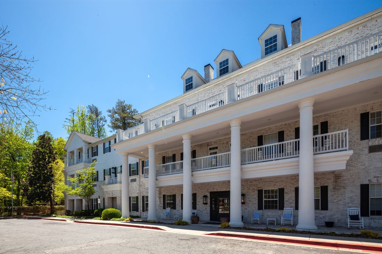 Exterior view of the facility building under blue sky