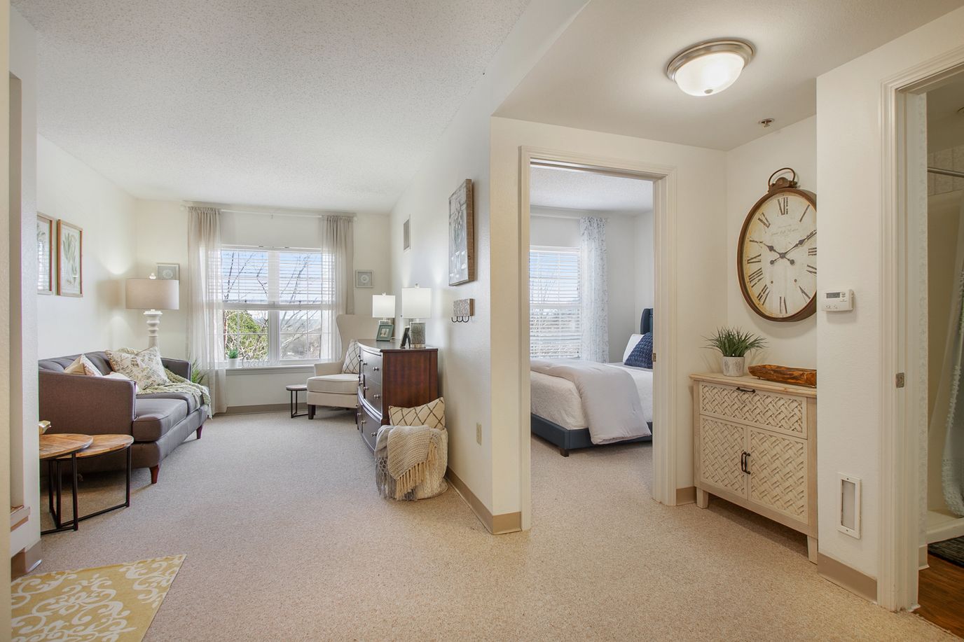 Cozy resident room and living area