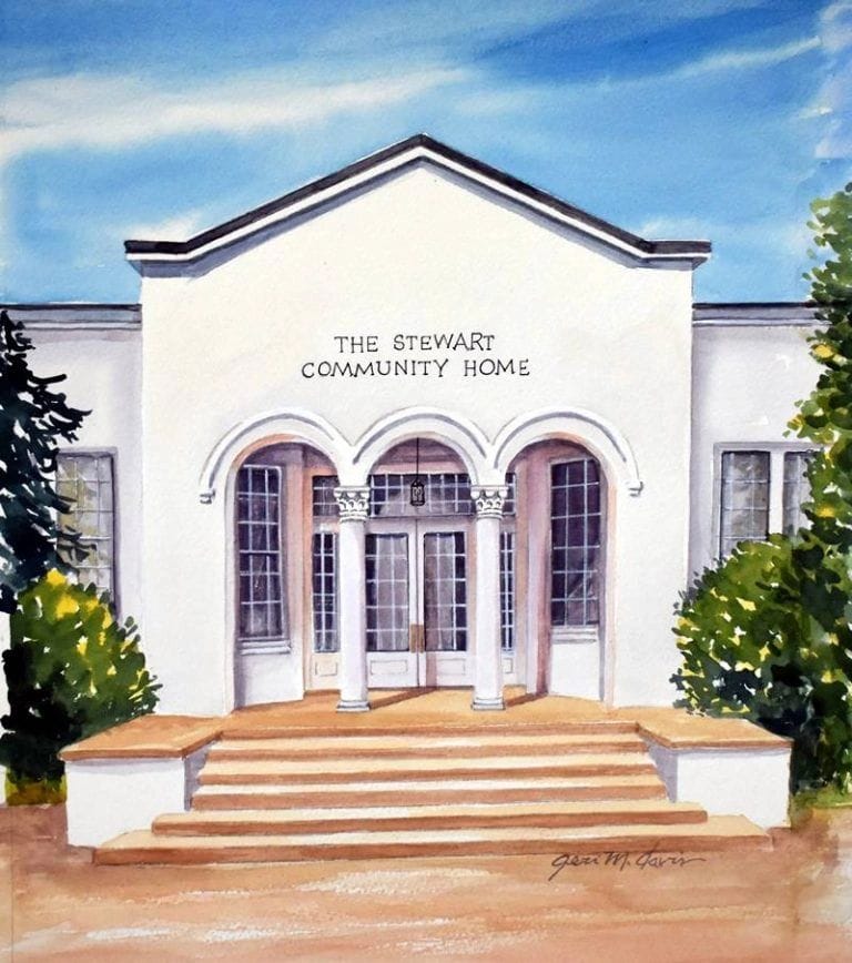 Illustration of the Stewart Community Home entrance