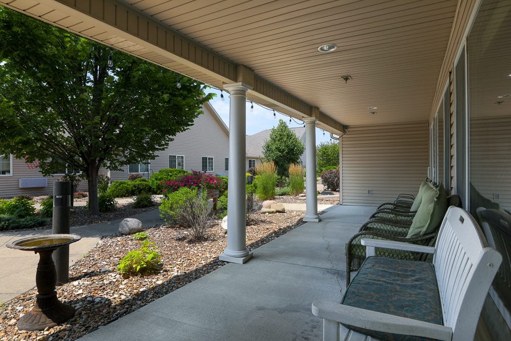 Garden area with seating and landscaping
