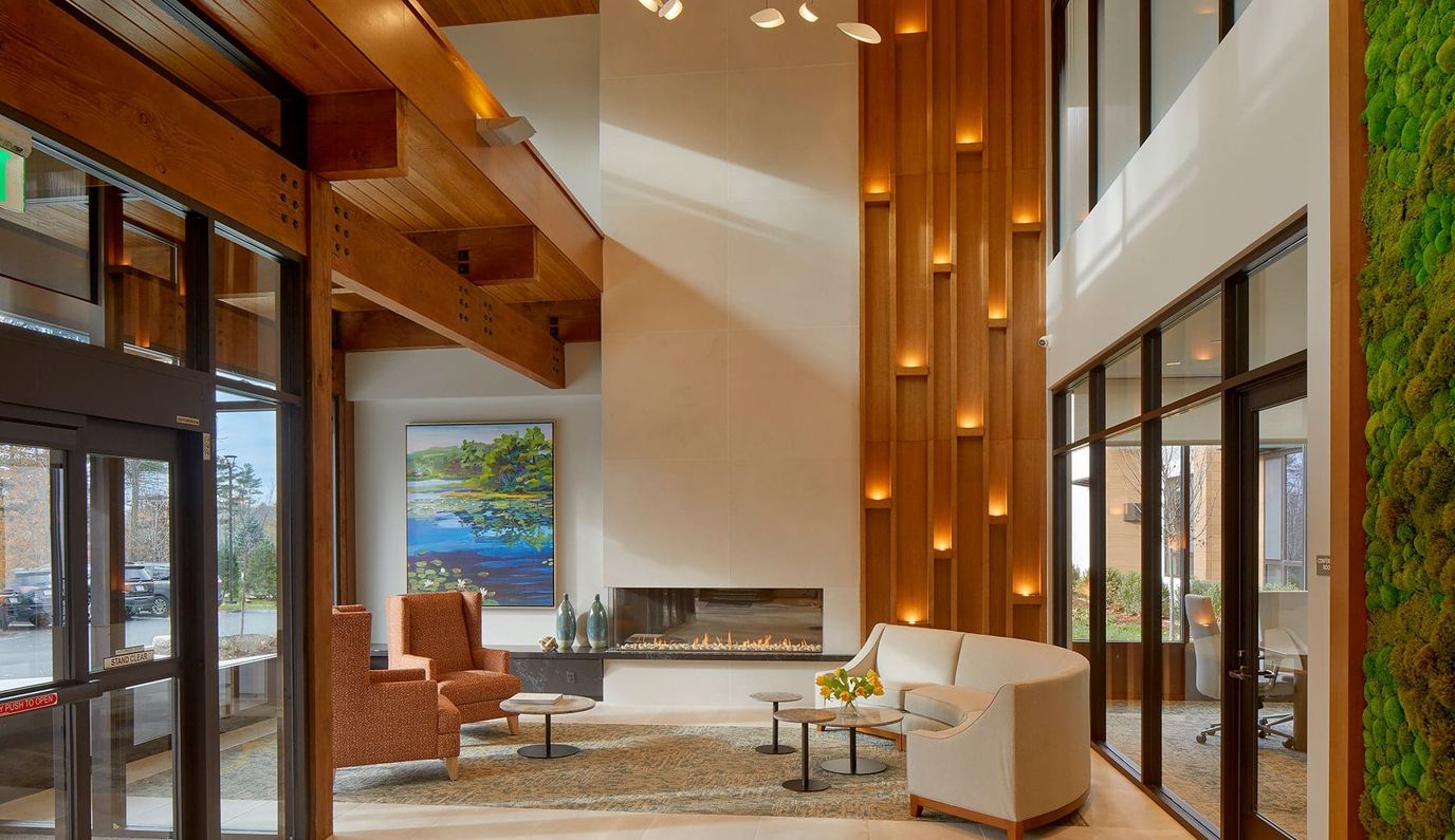 Bright and spacious lobby with modern furnishings