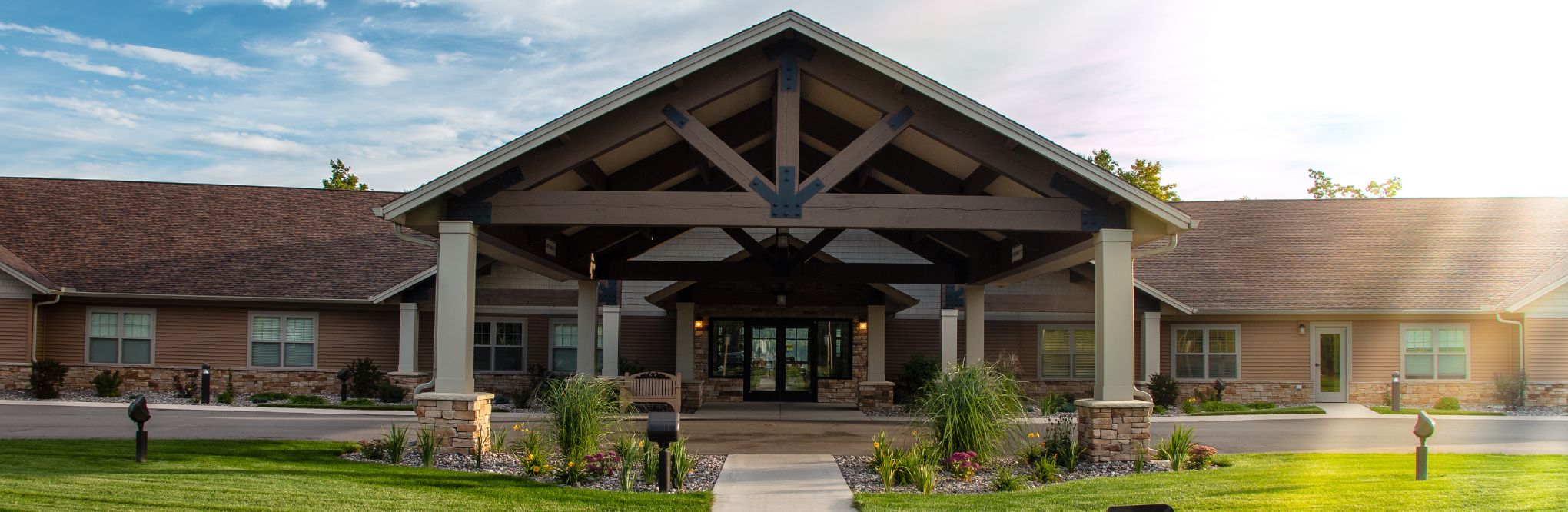 Exterior view of the Teal Lake Senior Living Community building