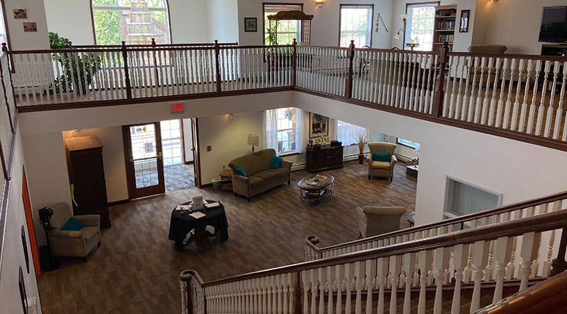 Interior view of a common area in the facility