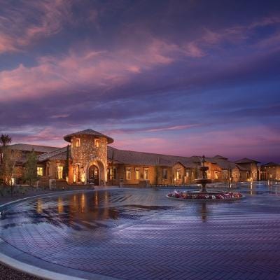 Exterior view of Villa Siena at sunset