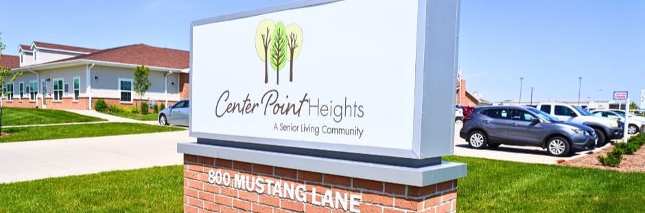 Signage for Center Point Heights facility.