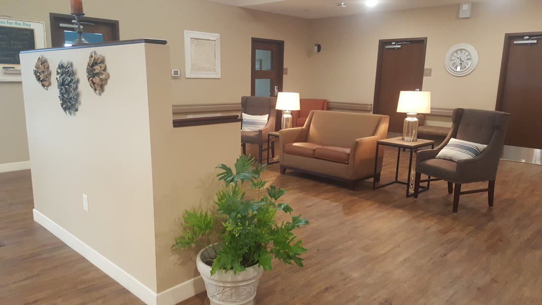 Cozy common area with seating and decor