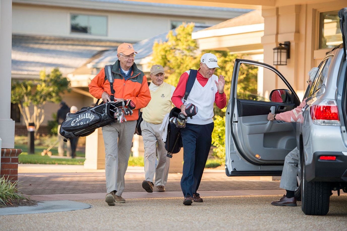 Residents enjoying a day of golfing at the facility