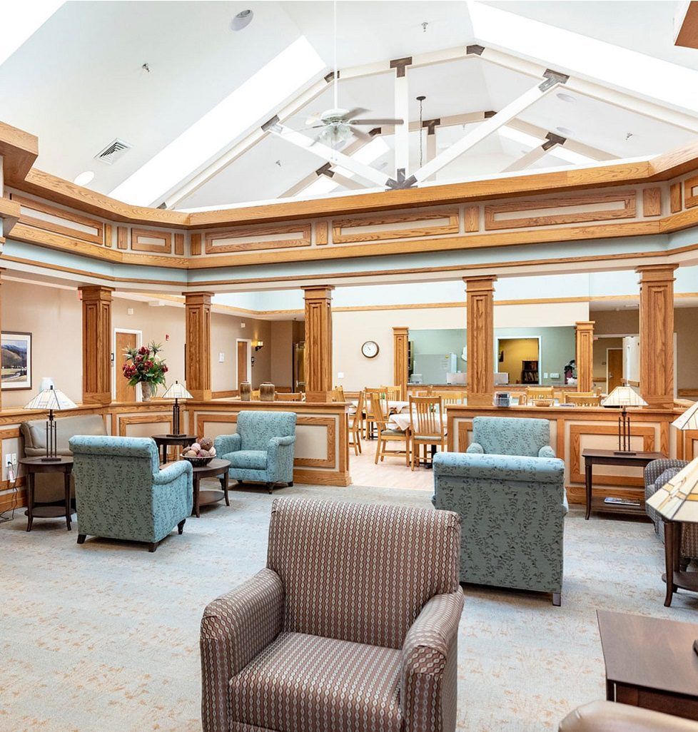 Bright common area with comfortable seating