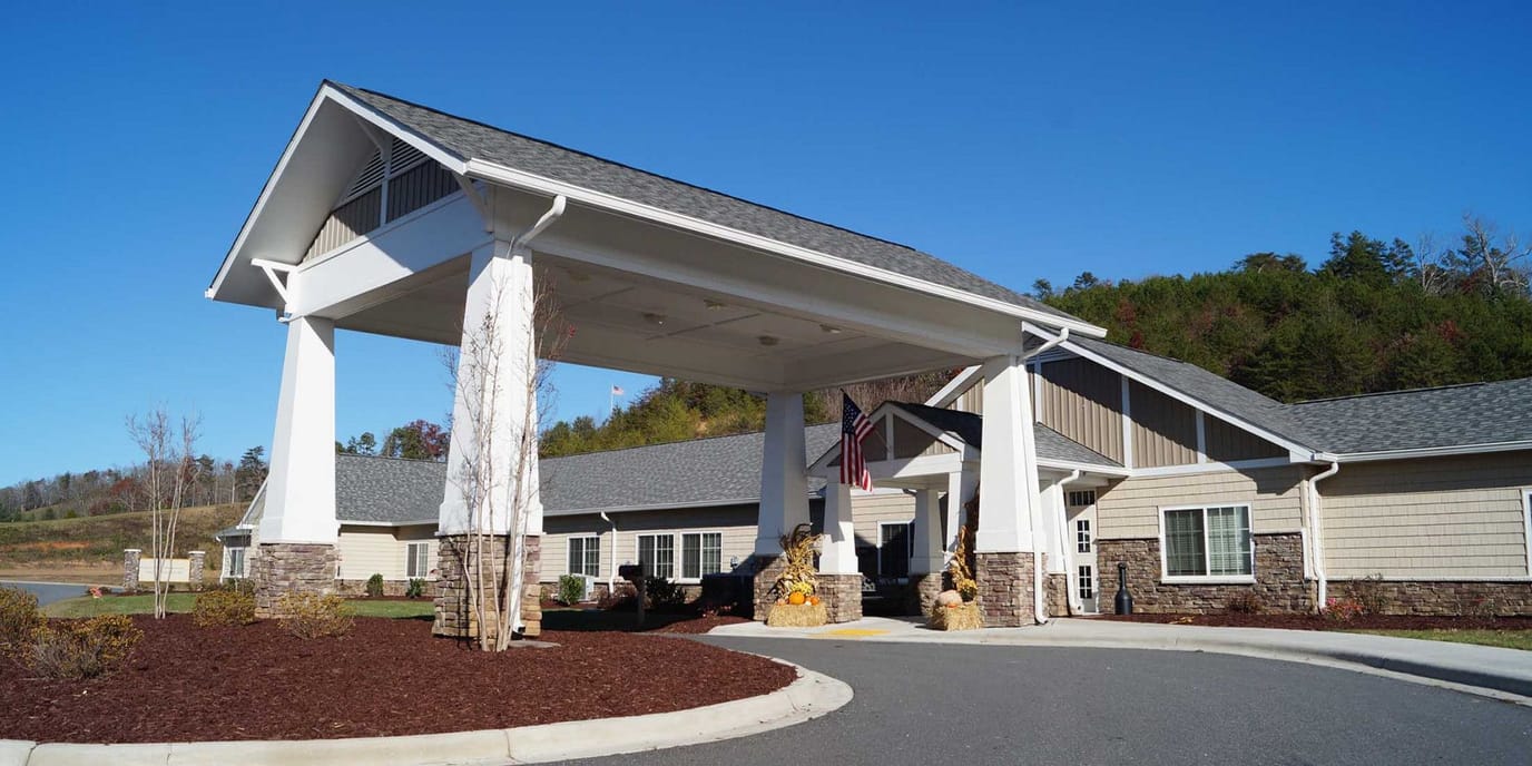 Exterior view of Franklin House with entrance and landscaping