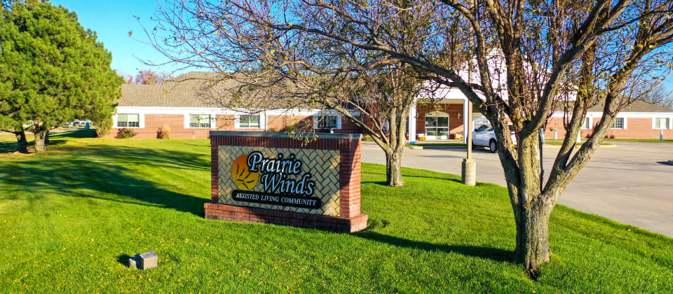 Exterior view of Prairie Winds Assisted Living facility