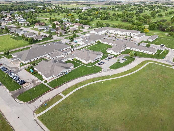 Aerial view of the Good Samaritan Society Grand Island Village campus