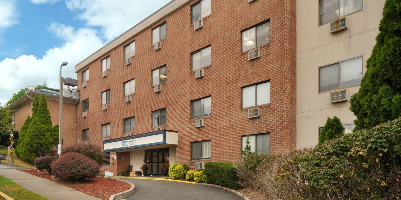 Front exterior view of Chestnut Hill Residences facility