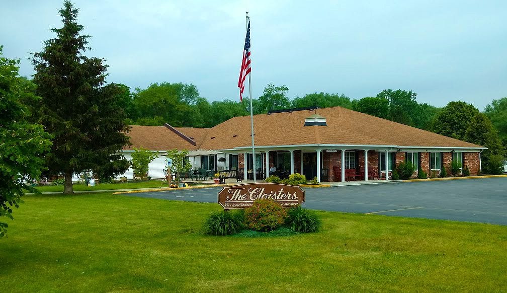 Exterior view of The Cloisters assisted living facility