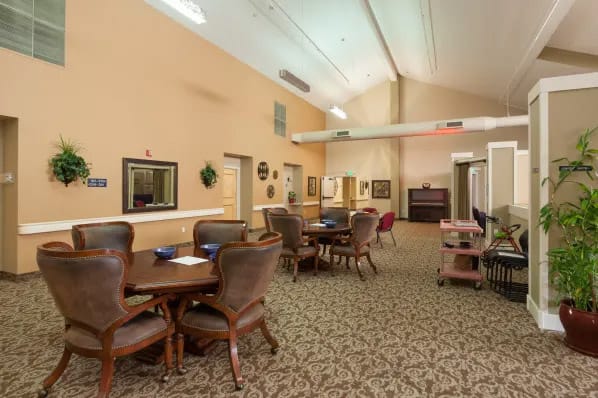 Common area with seating and decorations