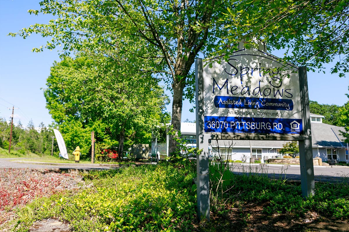 Sign for Spring Meadows Assisted Living Community