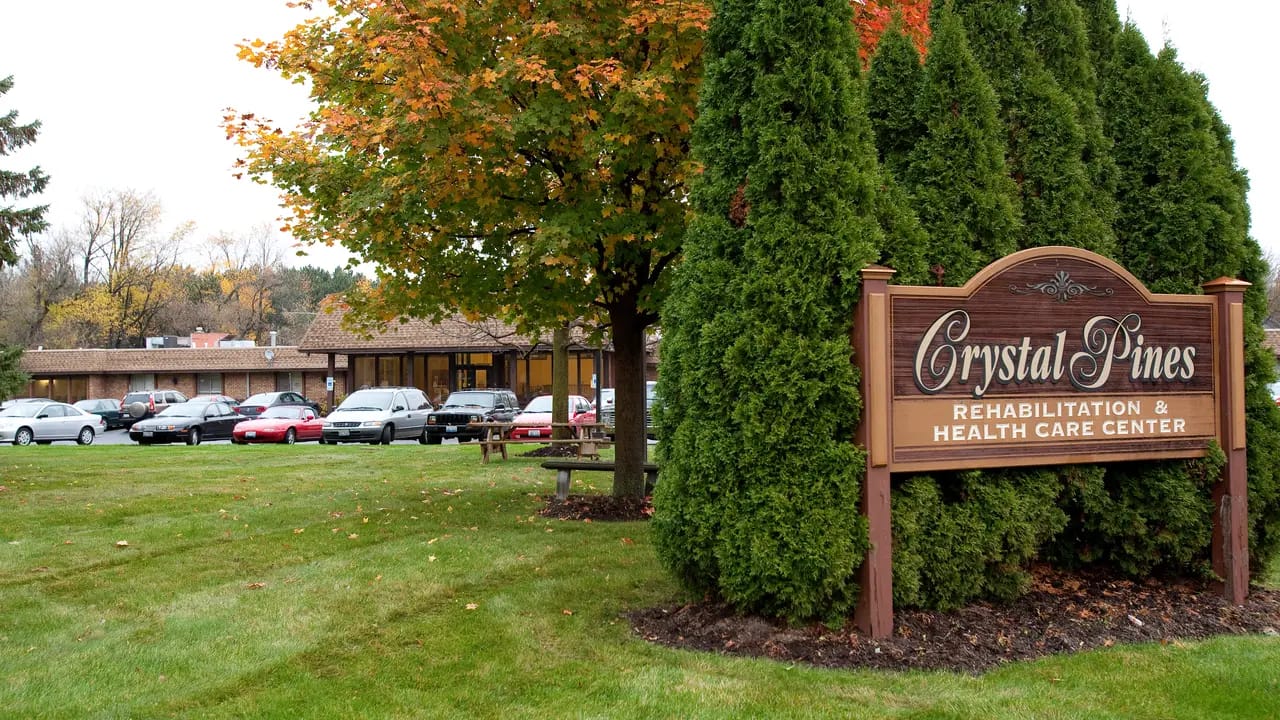 Exterior view of Crystal Pines Rehabilitation & Health Care Center