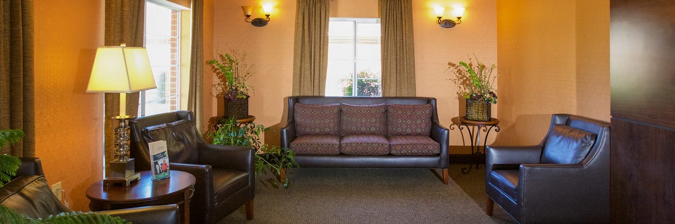 Cozy common area with seating and plants
