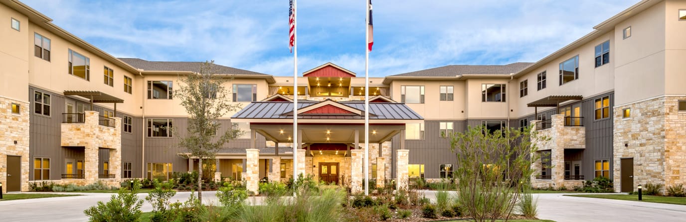 Exterior view of Village on the Park Plano entrance
