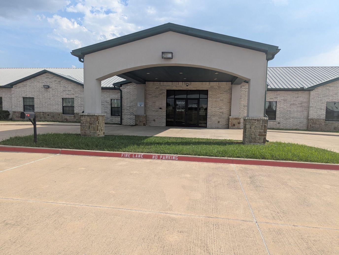 Front entrance of a senior living facility