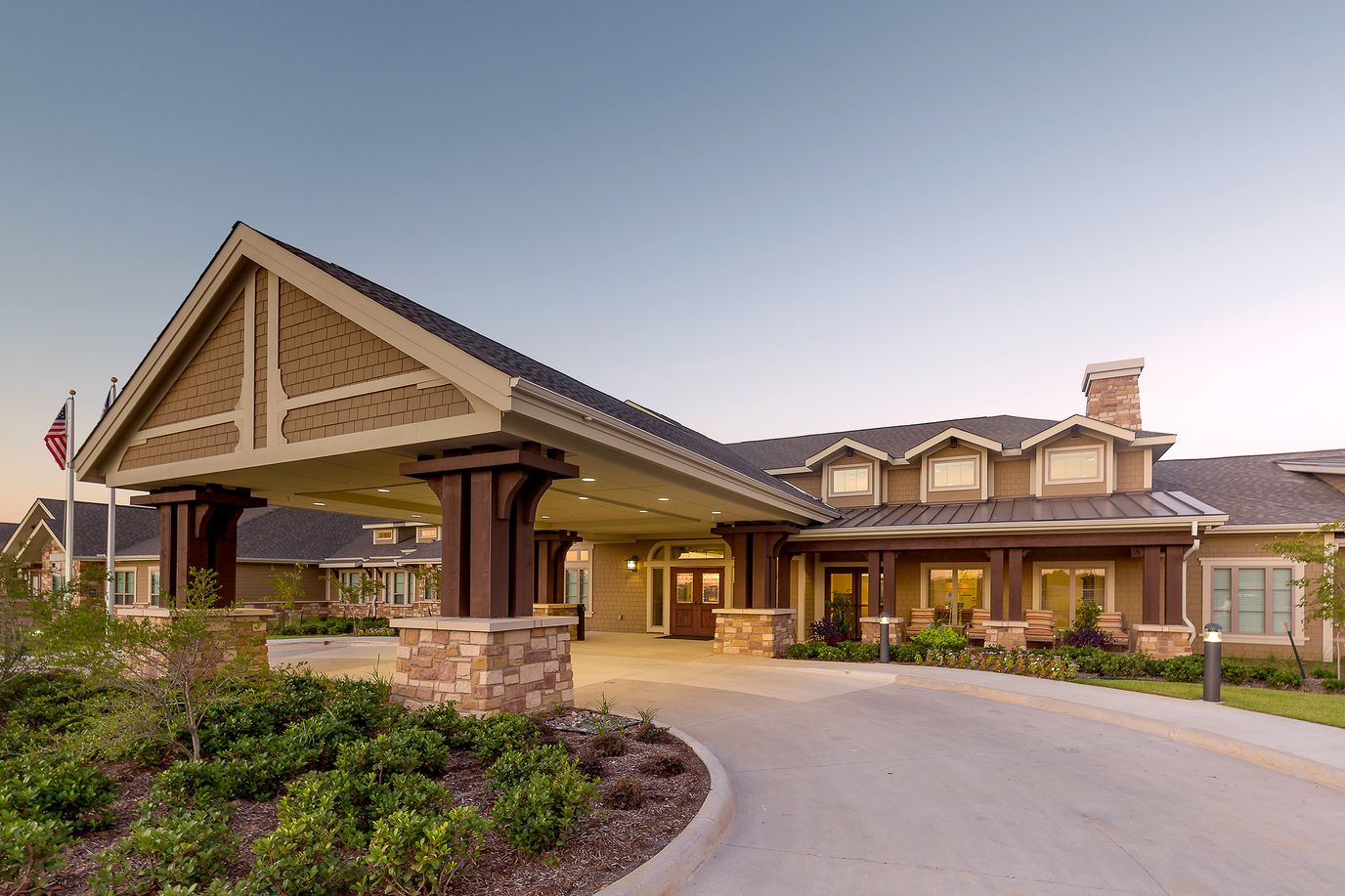 Front entrance of Village on the Park Denton