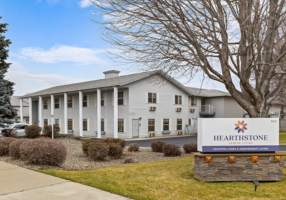 Exterior view of Hearthstone Senior Living building
