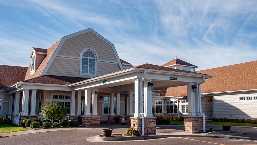 Front entrance of Stoney River Memory Care facility