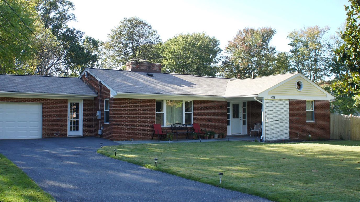Exterior view of a single-story senior living facility